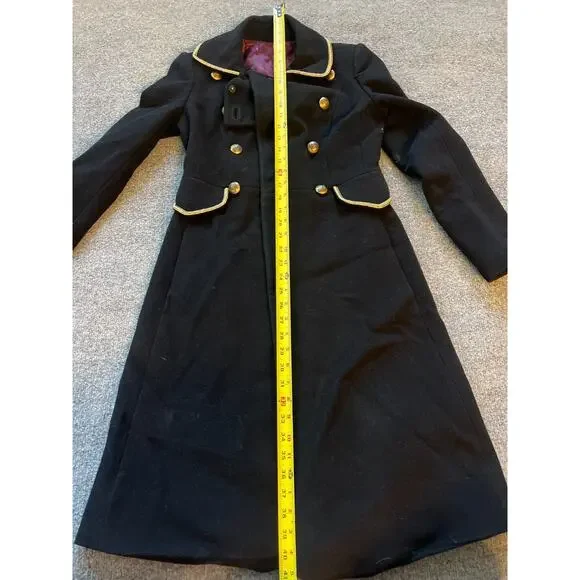 $2900 Ralph Lauren Collection Black Wool Double-Breast Clifton Coat Purple Label - Picture 10 of 16